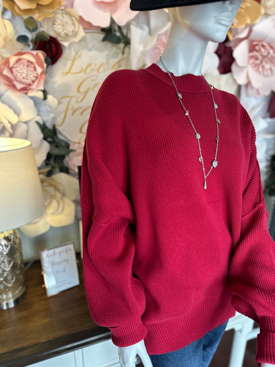 Burgundy deals tunic sweater