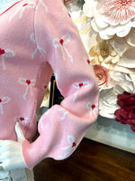 Pink Cardigan with Ribbon bow detail