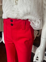 Red Ponte Flare Pants