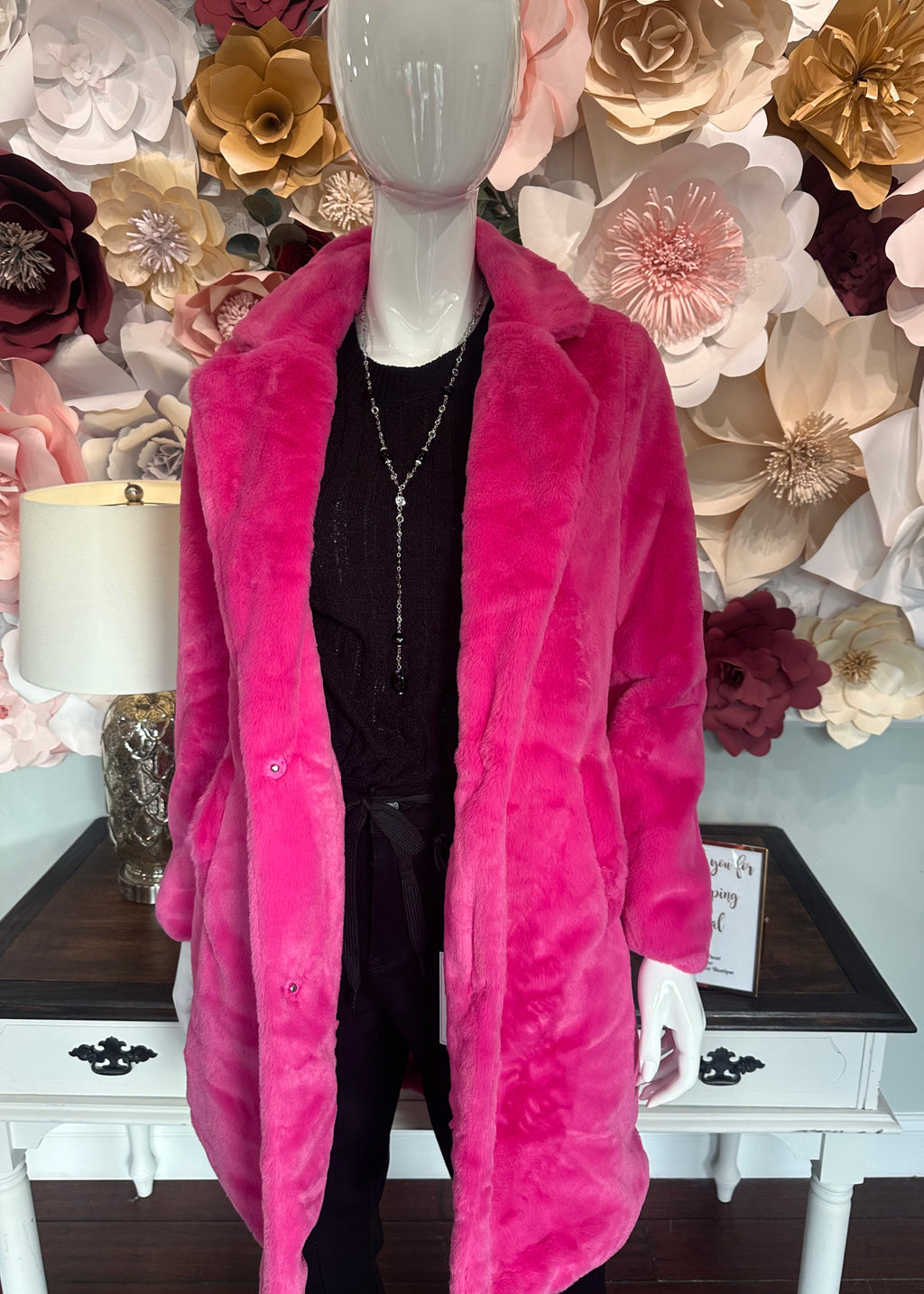 Berry Pink Teddy Coat