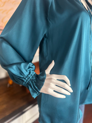 Teal Satin Top