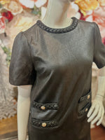 Black Soft Faux Leather Dress