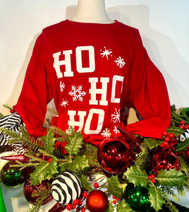 Red Sparkle Ho Ho Ho Tee