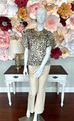 Gold/Black Animal Print Bubble Sleeve Top