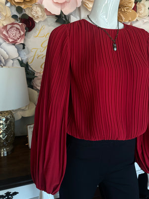 Red Pleated Top