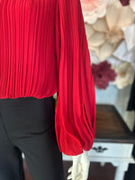 Red Pleated Top