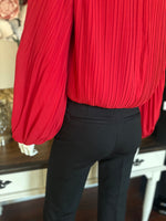 Red Pleated Top